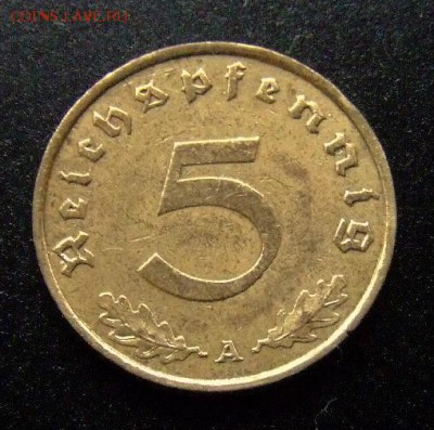 3 - Германия (3-й Рейх) 5 рейхспфеннигов (1938 А) Р