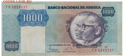 Ангола 1000 кванза 1987 до 12.01.15 в 22.00мск (А403) - 1-а1000к87а