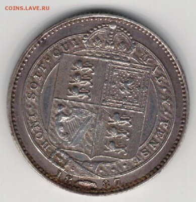 Ag Великобритания шиллинг 1887 до 12.01.15 в 22.00мск (А590) - 5-в1