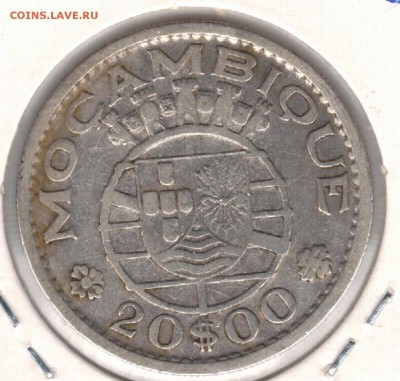 Ag Порт.Мозамбик 20 эскудо 1952 до 12.01.15 в 22ч (А604) - 5-м1