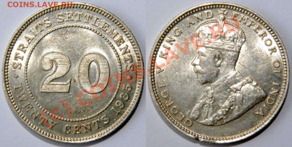 4 цента 1890,1901 Цейлон,20 центов Straits Settlements - Изображение 007