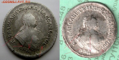 Полуполтинник 1754 ММД М Б оценка - полуп 1754 2л