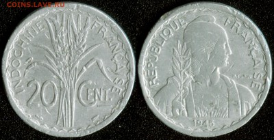 Французский Индокитай 20 центов 1945 до 22:00мск 14.01.15 - Фр.Индокитай 20 центов 1945