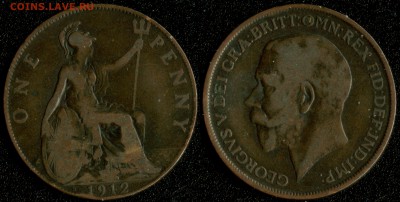 Великобритания 1 пенни 1912 до 22:00мск 14.01.15 - 1-1912