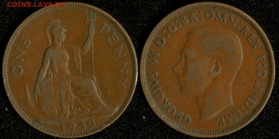 Великобритания 1 пенни 1939 до 22:00мск 14.01.15 - 1-1939