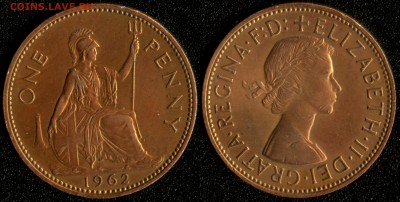 Великобритания 1 пенни 1962 до 22:00мск 14.01.15 - 1-1962