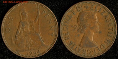 Великобритания 1 пенни 1964 до 22:00мск 14.01.15 - 1-1964