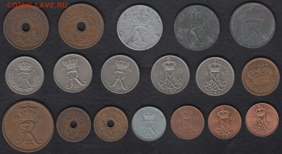 Дания 1-25 эре 1927-1994 18 монет до 09.01.2015 21-00 - Дания 18 монет р