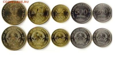 Набор монет Вьетнама 2003г UNC - вьетнам200