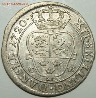 Прошу оценить Дания 12 скиллингов 1720 - 2