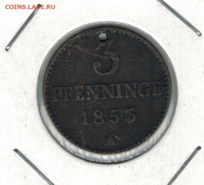 Германия 3 пфеннига 1853 до 13.01.2015   22-00 - 1 1