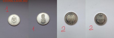 Серебро монеты ФРГ . USA коллекция цена7.т+бонус кейс дерев. - 12