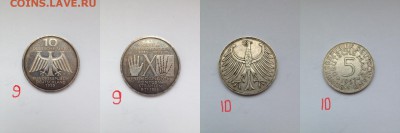 Серебро монеты ФРГ . USA коллекция цена7.т+бонус кейс дерев. - 910