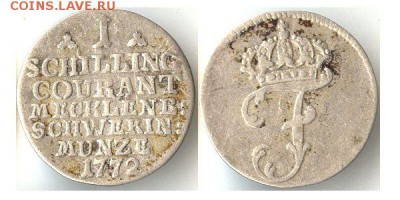 1 шиллинг 1772г Мекленбург-Шверин - 1шил1772МеклШв