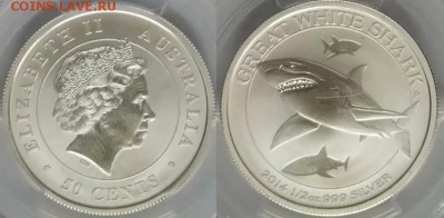 50 центов Австралия белая акула серебро (жетон) - жетон от Perth Mint австралия.JPG