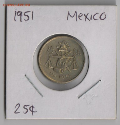 Мексика 25сентаво 1951г достойного качества - 2