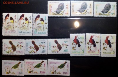 Марки. Птицы. Бутан, полная серия, чистые. - Бутан