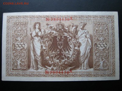 ГЕРМАНИЯ 2 по 1000 марок 1910. Номера подряд. БЕЗ ОБРАЩЕНИЯ. - Изображение 192