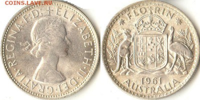 Флорин 1961г. Австралия. Блеск. - флорин1961