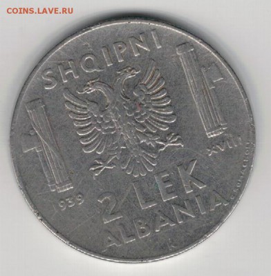 Албания 2 лека 1939 до 19.01.15 в 22.00мск (А629) - 4-ал2а