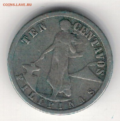 Ag Филиппины 10 сентаво 1918 до 19.01.15 в 22.00мск (А623) - 5-ф1