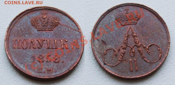 Полушка 1858 ЕМ - полушка 2