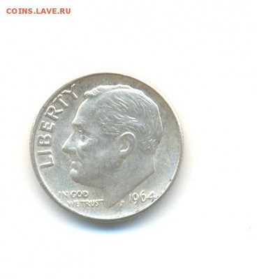 Ag. США 10 центов 1964. AU. до 20.01 22.00 - 23