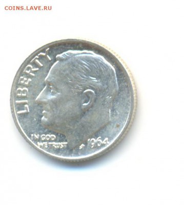 Ag. США 10 центов 1964D. AU. до 20.01 22.00 - 21