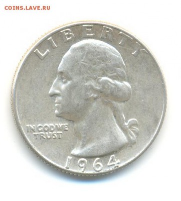 Ag. сша 25 центов 1964D . до 20.01 22:00 - 17