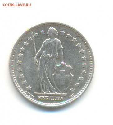 Ag. швейцария 1 франк 1959 . до 20.01 22:00 - 4