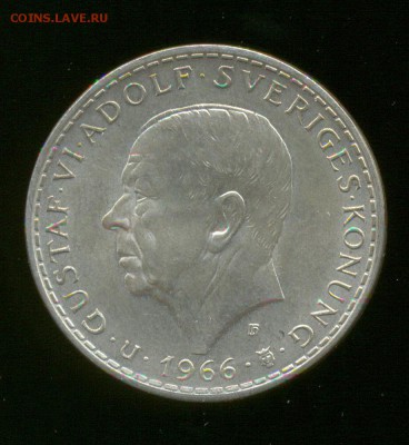 Ag. швеция 5 крон 1966. UNC. 100 лет реформ. до 20.01 22:00 - 2