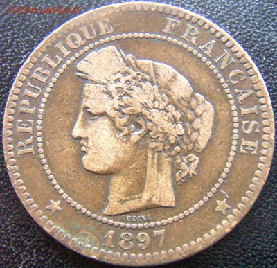 Франция_10 сантимов 1897(А); до 15.01_22.10мск - 8773