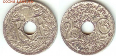 Франция 25 сантим 1920 до 21.00 мск 23.01.2015 - Франция-25 сантимов 1920г