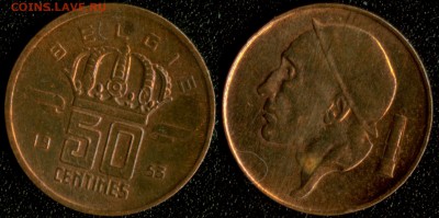 Бельгия 50 сантим 1953 (флам.) до 22:00мск 22.01.15 - Бельгия 50 сантим 1953 (флам.)