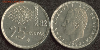 Испания 25 песет 1980 (футбол) до 22:00мск 22.01.15 - Испания 25 песет 1980 (футбол)