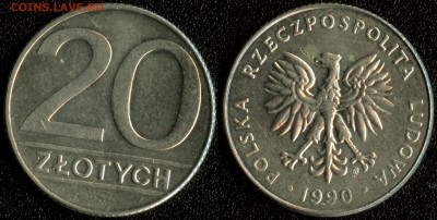 Польша 20 злотых 1990 до 22:00мск 22.01.15 - Польша 20 злотых 1990