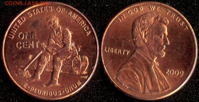 США 1 цент 2009 (Жизнь Линкольна) до 22:00мск 22.01.15 - США 1 цент 2009