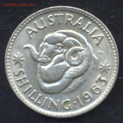 Австралия шиллинг 1963 г.  До 20.01.15 г. 21-00 МСК. - Автралия шиллинг 1963