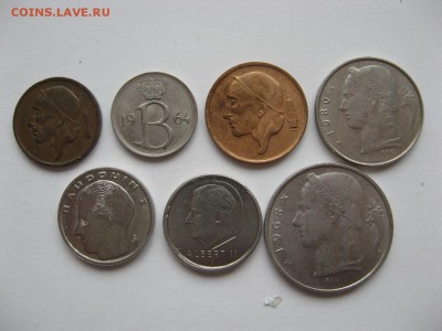 7 монет Бельгии до 22.00 24.01.2015 - 2