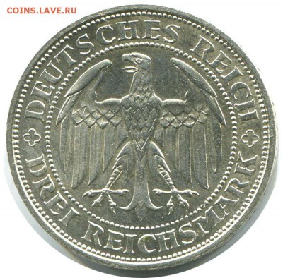 3 рейхсмарки, Германия, 1929, Веймар, 1000 лет Мейссена - lot-167804-1