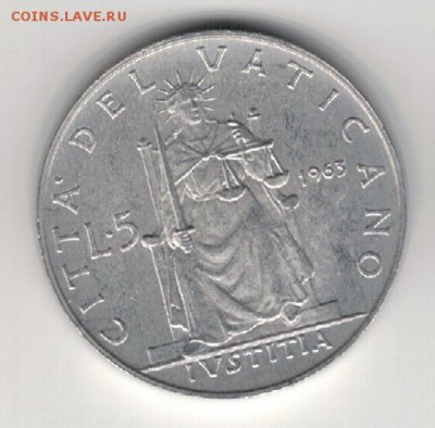 ВАТИКАН 5 ЛИР 1963 ДО 22.01.15 В 22.00МСК (А668) - 4-в5л63а