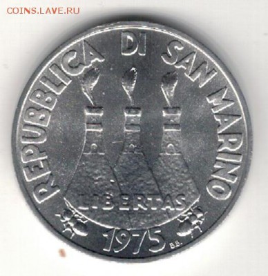 САН-МАРИНО 5 ЛИР 1975 ЕЖИ ДО 22.01.15 В 22Ч (А669) - 4-см5л