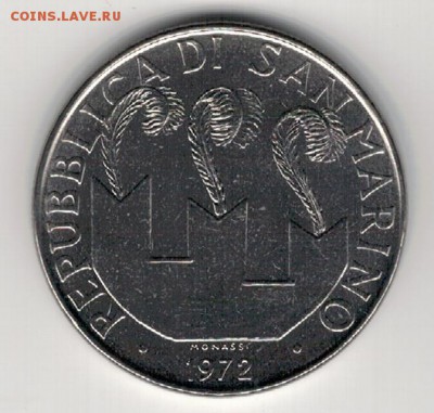 САН-МАРИНО 50 ЛИР 1972 ДО 22.01.15 В 22Ч (А669) - 4-см50л72