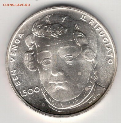 Ag САН-МАРИНО 500 ЛИР 1982 ГАРИБАЛЬДИ 22.01.15 В 22Ч (А658) - 5-с500л82а
