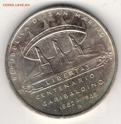 Ag САН-МАРИНО 1000 ЛИР 1982 ГАРИБАЛЬДИ 22.01.15-22Ч (А664) - 5-с1000л82