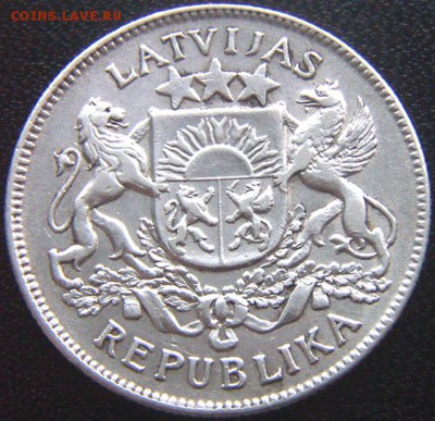 Латвия_2 лата 1926. Отличное серебро; до 19.01_22.16мск - 9201
