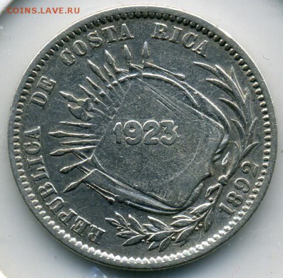 перечеканка и надчеканка на иностранных монетах - 50 сентимос 1923().JPEG