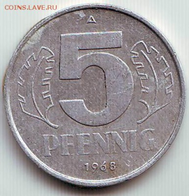 ГДР: 5 пфеннигов 1968 (A) до 23.01.2015 в 21.00 мск - 1-1.JPG