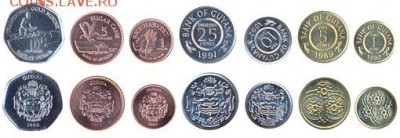 Гайана набор 7 монет, цена Фикс - гайана 2