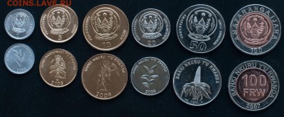 Руанда набор 6 монет, цена Фикс - Руанда